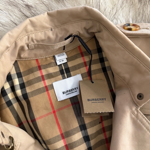 Burberry Trench Coat Cropped Woman Small - Picture 2 of 5
